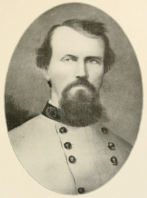 Illustration of Confederate Major General Nathan Bedford Forrest, from 'The Photographic History of The Civil War in Ten Volumes: Volume Four, The Cavalry.' The Review of Reviews Co., New York. published 1911. p. 278.