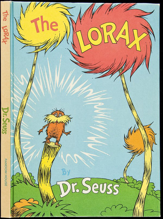 Dr. Seuss, The Lorax, 1971 first edition published by Random House. Image courtesy of LiveAuctioneers.com Archive and PBA Galleries.