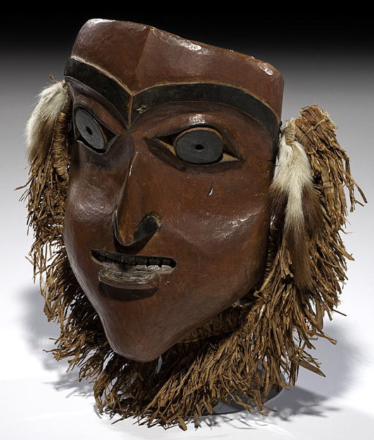 Tsimshian mask of a woman. Estimate: $10,000-$15,000. Image courtesy Cowan's Auctions Inc.