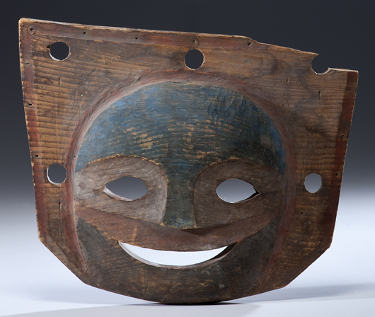 Yupik Eskimo plaque mask. Estimate: $40,000-$60,000. Image courtesy Cowan's Auctions Inc.