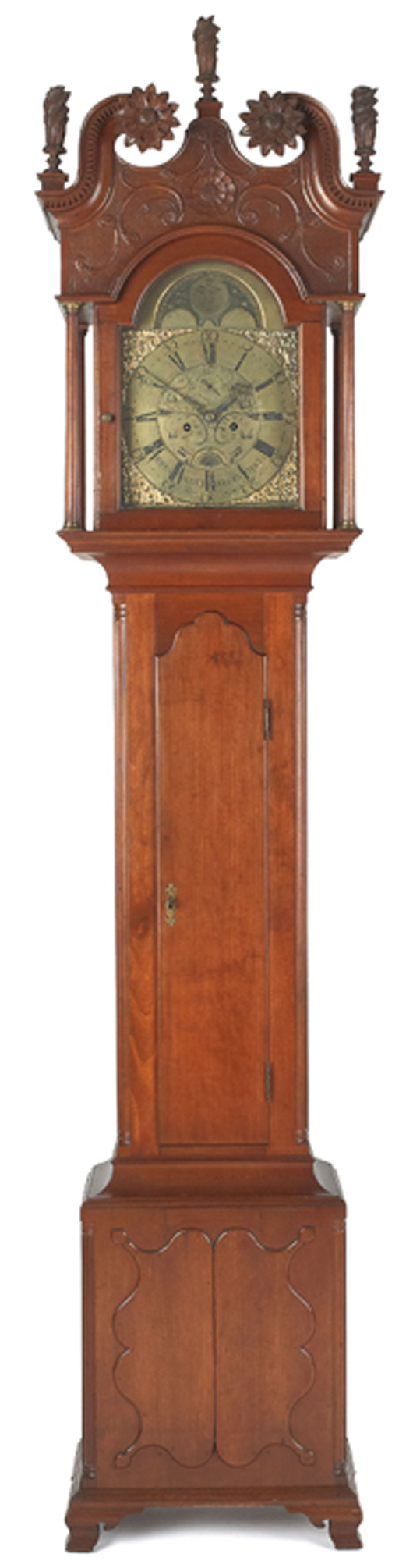 This Pennsylvania tall-case clock from the Thornton estate is one of the highlights of the sale. Estimate: $30,000-$50,000. Image courtesy Pook & Pook Inc.