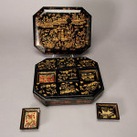 Chinoiserie lacquered game and card box, 19th century. Estimate: $1,200-$1,600. Image courtesy Michaan's Auctions.