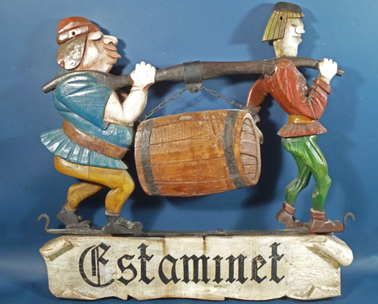 Carved French trade sign. Image courtesy Demers Auctions.