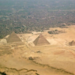 Aerial view of the Giza-pyramids and Giza Necropolis outside Cairo, Egypt. This file is made available under the Creative Commons CD0 1.0 Universal Public Domain Dedication.