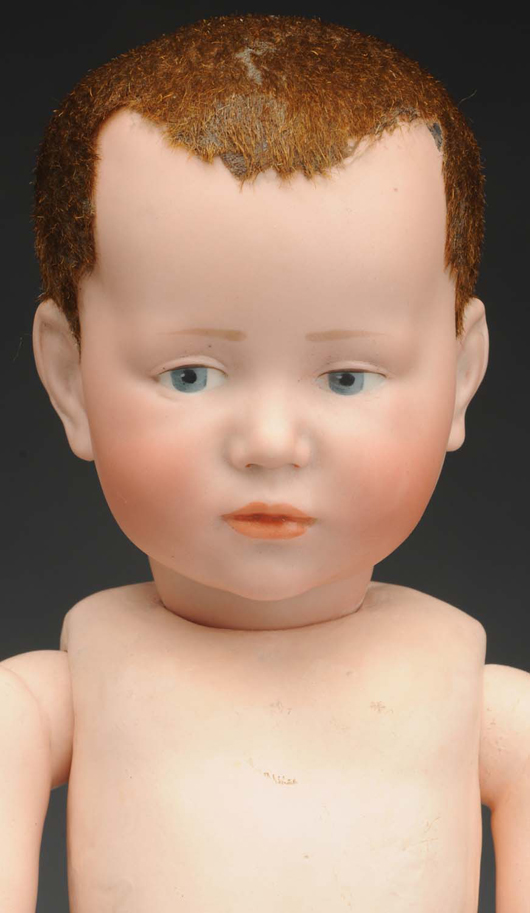 Kammer & Reinhardt K*R 101X German bisque character doll, est. $5,000-$6,500. Morphy Auctions image.