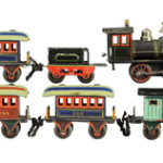 Marklin O gauge passenger train set, est. $2,000-$3,000. Morphy Auctions image.