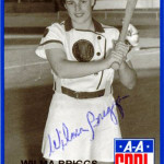 Wilma Briggs of the All-American Girls Professional Baseball League. Fair use of copyrighted image to illustrate the subject in question.