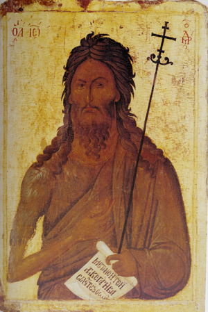 14th-century Macedonian icon of John the Baptist, Eastern Orthodox Church.