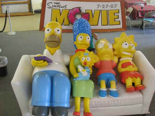 Life-size figures of Homer, Marge, Maggie, Bart and Lisa were promos for 'The Simpsons Movie.' Image courtesy LiveAuctioneers.com Archive and Kimballs Auction and Estate Services.
