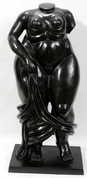 Fernando Botero bronze sculpture, torso, with foundry mark, 31 1/2 inches. Image courtesy LiveAuctioneers.com Archive and DuMouchelles.