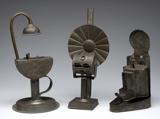 From a collection of 300-plus primitive lighting devices. Image courtesy Jeffrey S. Evans & Associates.