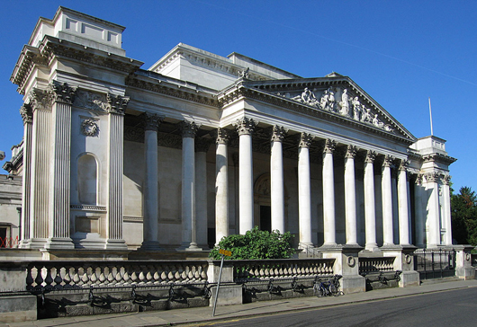  Main entrance to Fitzwilliam Museum, Cambridge, England. Photo copyright Andrew Dunn, Sept. 9, 2004, licensed under the Creative Commons Attribution-Share Alike 2.0 Generic license.