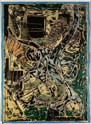 Frank Stella (b.1936), 'Yellow Journal,' 1982, offset lithograph in colors on Arches paper. Image courtesy of Gray's.