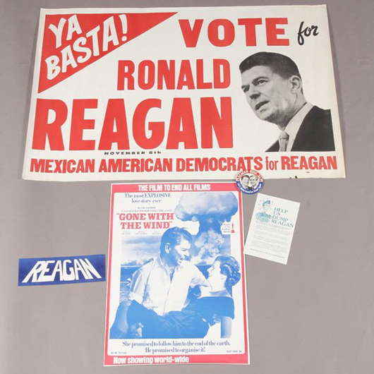Ronald Reagan 1980 presidential campaign material. Estimate: $300-$400. Image courtesy Michaan’s Auctions.      