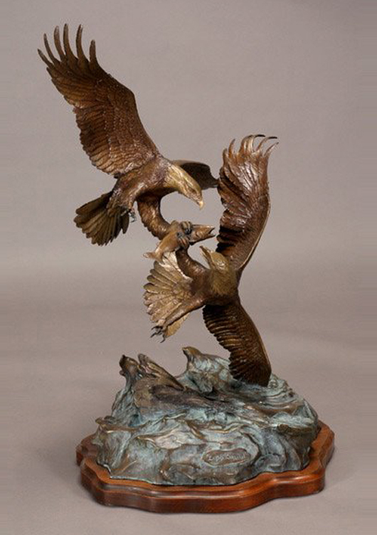 Clark Bronson (American 20th century), ‘Eagle's Conquest, 1980,’ bronze. Estimate: $2,000-$4,000. Image courtesy Michaan’s Auctions. 