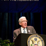 John Updike delivering the 2008 Jefferson Lecture. Photo by Dennis Kan, National Endowment for the Humanities.