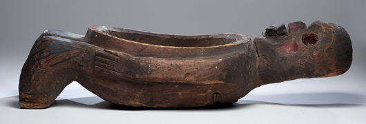 Kwakwaka'wakw ceremonial feast bowl, $111,625. Image courtesy of Cowan's.