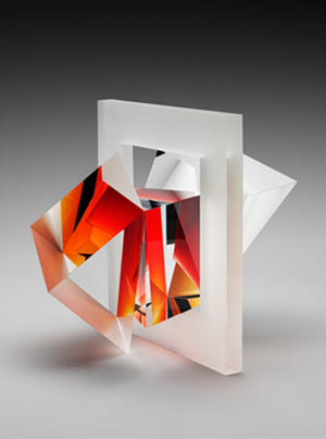 Passage to the LaBelle, 1995. Michael Pavlik, Czech (active in Guatemala), born 1941. Cut, polished and laminated glass, 13 x 13 x 16 inches (33 x 33 x 40.6 cm). Philadelphia Museum of Art, Bequest of Hester Beckman.