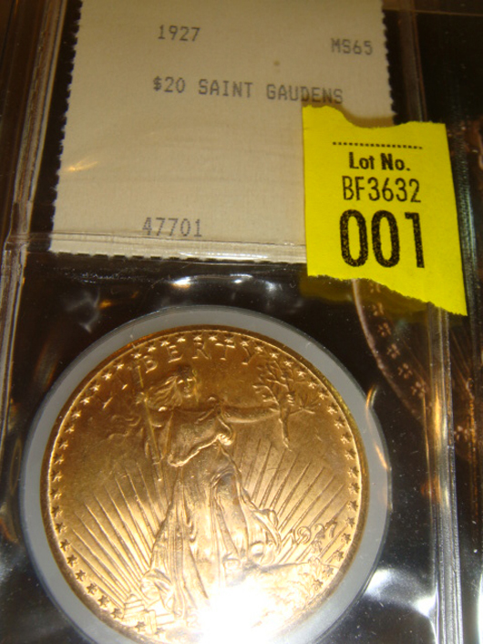St. Gaudens gold coins like this one averaged around $2,000 each, including buyer's premium. Image courtesy Tim's, Inc.