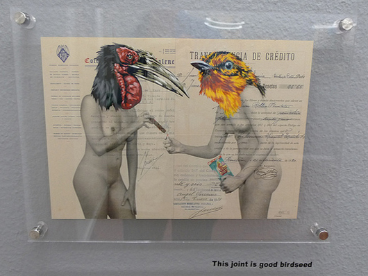 'This joint is good birdseed,' art by VinZ, photo courtesy of Inoperable Gallery.