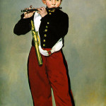 One of Edouard Manet's (French, 1832-1883) most recognizable works is 'Young Flautist' or 'The Fifer,' 1866, held in the collection of Musee d'Orsay in Paris.