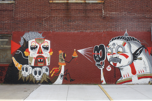 Up since September, Yok and Reka’s mural is on Richardson street in Williamsburg. Mural by Yok. Photo by Kelsey Savage.