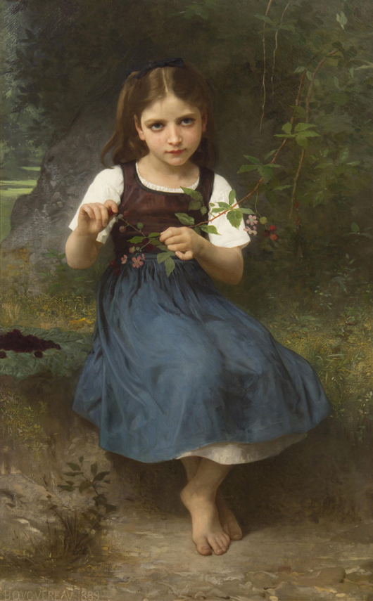 William Adolphe Bouguereau, 'LeGouter,' sold for $688,000. Image courtesy Leslie Hindman Auctioneers.