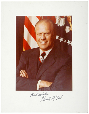 President Gerald R. Ford. Image courtesy LiveAuctioneers.com Archive and Early American History Auctions.