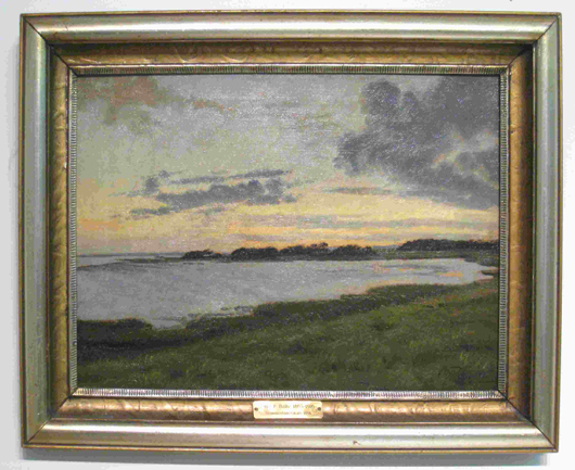 Original oil on canvas landscape rendering by the Danish artist Otto Balle (1865-1916). Image courtesy Gordon S. Converse & Co.