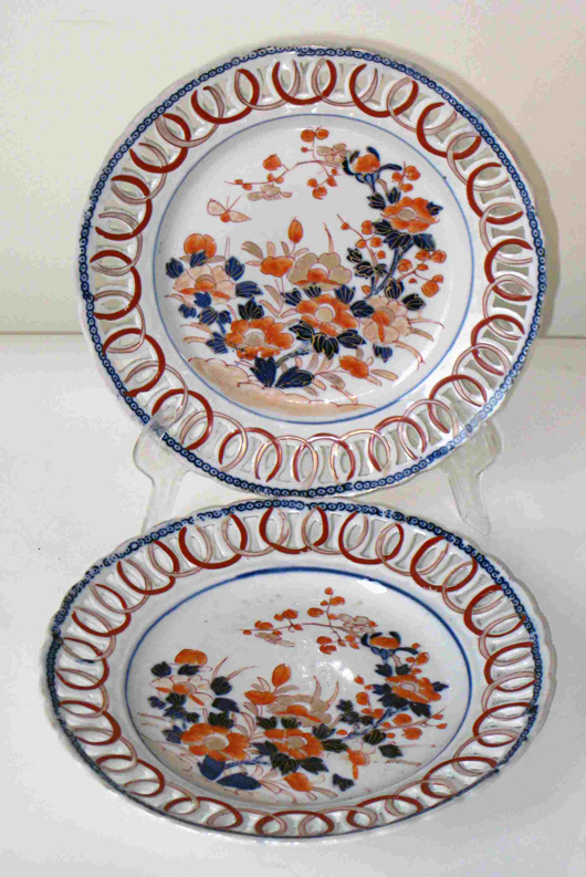 Fine and gorgeous pair of Chinese poly-glazed decorated reticulated plates. Image courtesy Gordon S. Converse & Co.