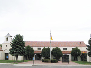 The Cibola County Court House in New Mexico, where the artifact was discovered in a cave. Image courtesy Wikimedia Commons.