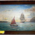 William A. Coulter oil painting, San Francisco Bay. Image courtesy Hewlett’s Antique Auction Co.