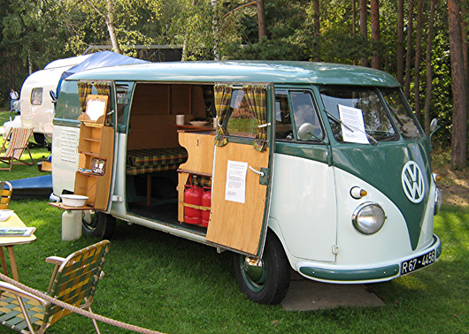The classic Volkswagen camper. This file is licensed under the Creative Commons Attribution-Share Alike 3.0 Unported, 2.5 Generic, 2.0 Generic and 1.0 Generic license.