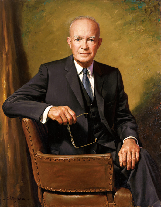Official White House portrait of Dwight D. Eisenhower, 34th president of the United States. Image courtesy Wikimedia Commons. 