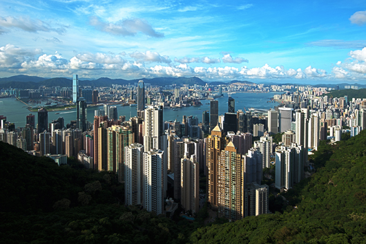  View of Hong Kong from Victoria Peak. Image by chensiyuan. This file is licensed under the Creative Commons Attribution-Share Alike 3.0 Unported, 2.5 Generic, 2.0 Generic and 1.0 Generic license.
