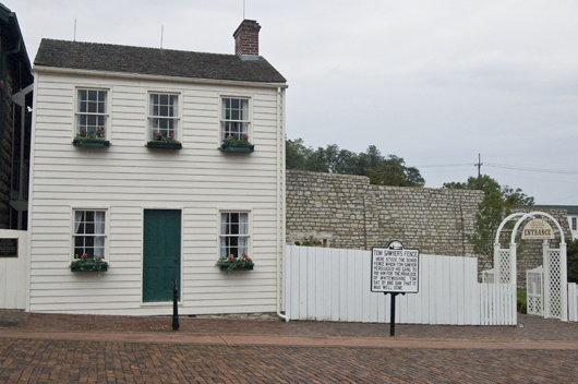 The Mark Twain boyhood home has been preserved in Hannibal, Mo., a stone's throw from the Mississippi River. Image by Andrew Balet. This file is licensed under the Creative Commons Attribution-Share Alike 3.0 Unported license.
