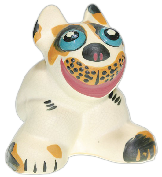  This pop-eyed dog made by Weller Pottery is only 4 inches high. It sold for $360 at a 2011 Humler & Nolan auction in Cincinnati.