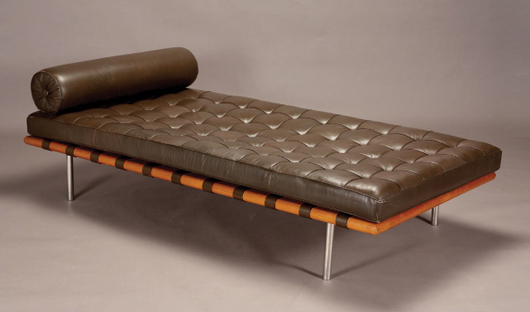 Knoll Mies Van Der Rohe Barcelona daybed, designed 1929. Estimate: $2,000-$4,000. Image courtesy Michaan's Auctions.