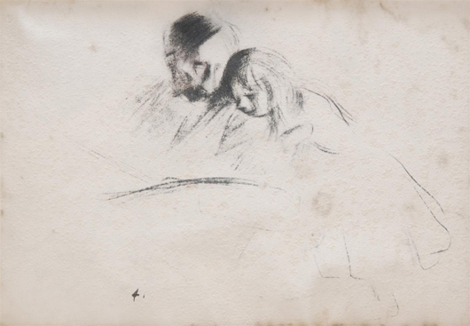 Drawing on paper by James Abbot McNeil Whistler (1834-1903). Estimate: $6,000-$8,000. Image courtesy Elite Decorative Arts.