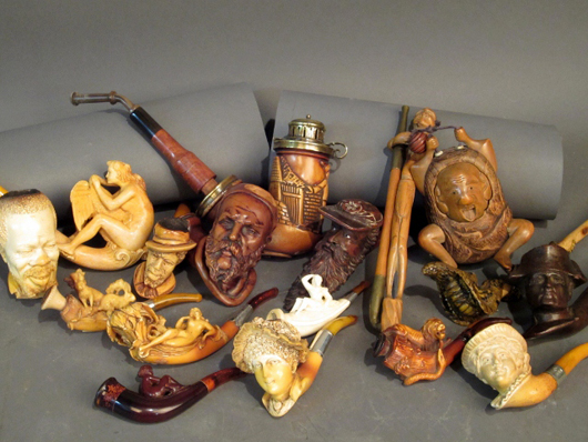 Sampling from a collection of 130+ Meerschaum pipes. Sterling Associates image.