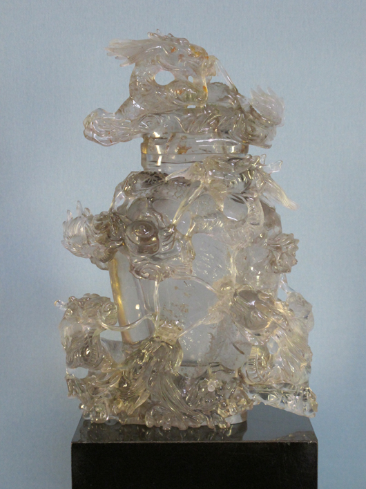Rock crystal dragon vase, 18th century. Image courtesy Maria Mozgova Auction.