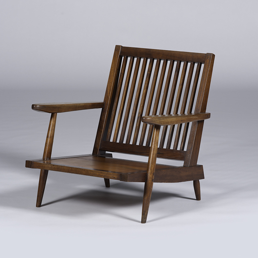 George Nakashima armchair: $4,500. Image courtesy Cowan’s Auctions.