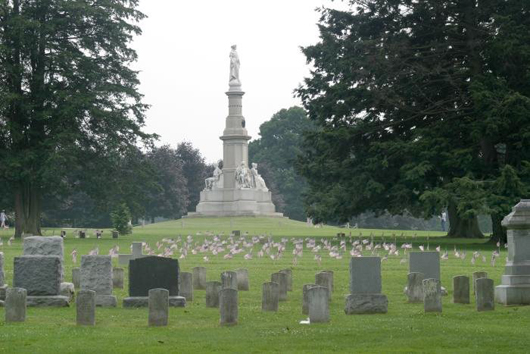 The Soldiers National Monument at the center of Gettysburg National Cemetery. Image courtesy Wikimedia Commons.