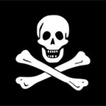 Widely associated with pirates and known as the 'Jolly Roger,' the skull and crossbones flag was first used by Irish-born pirate Edward England. Image licensed under the Creative Commons Attribution-Share Alike 3.0 Unported license.