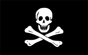 Widely associated with pirates and known as the 'Jolly Roger,' the skull and crossbones flag was first used by Irish-born pirate Edward England. Image licensed under the Creative Commons Attribution-Share Alike 3.0 Unported license.