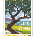 Lee Wybranski's first U.S. Open poster was the 2008 tournament at Torrey Pines, won by Tiger Woods. Image courtesy United States Golf Association.