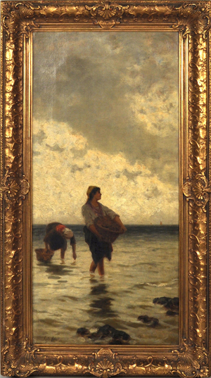 Josef Israels, ‘Women Gathering Shellfish,’ oil on canvas. Image courtesy Woodbury Auction.