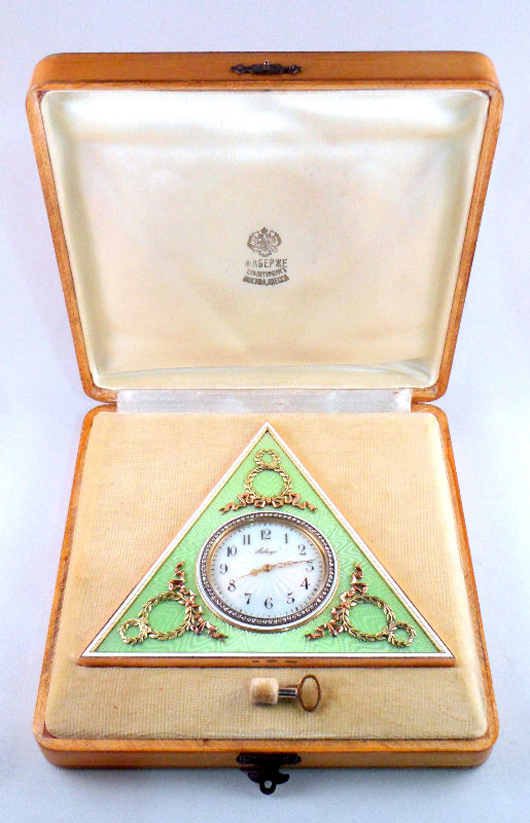 Faberge Russian Enamel Clock