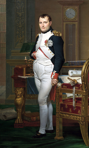 Jacques-Louis David (1748-1825) portrait of The Emperor Napoleon at his study at the Tuileries, 1812. National Gallery of Art, Washington, DC.