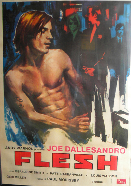 Movie poster, ‘Flesh’ by Andy Warhol. Outer Cape Auctions image.   